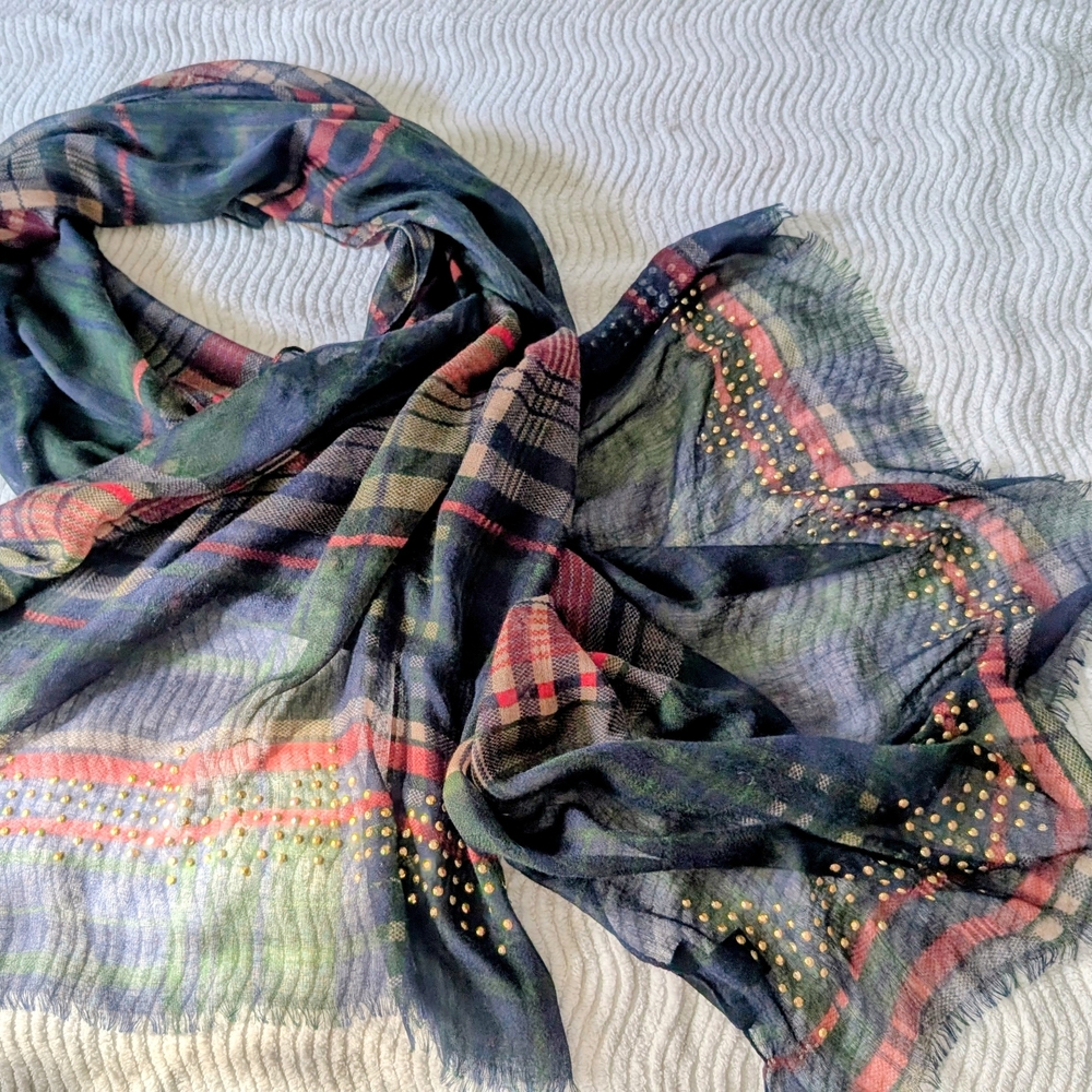 Steve Madden Multicolor Plaid Scarf